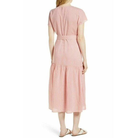 Nordstrom Signature Women Red Silk Blend Dress 10 - Picture 7 of 7